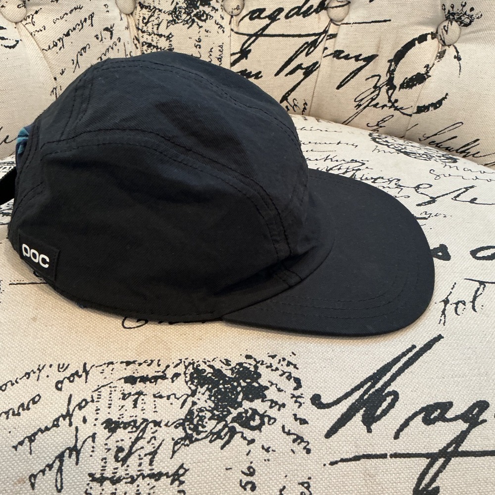 POC 5-Panel Camper Hat Black Adjustable Strap Side Logo OS Activewear Cap